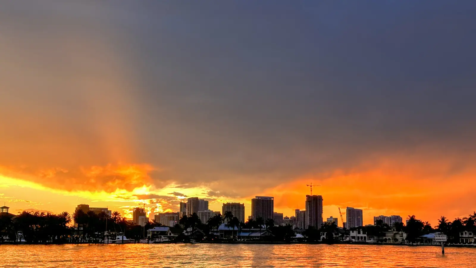 Vivid sunset over the Fort Lauderdale waterfront